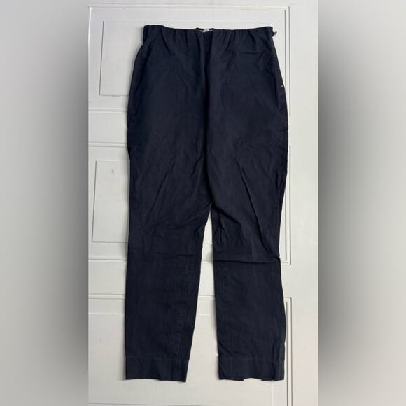 Everlane Pants - Everlane Women’s Size 10 Side Zip Stretch Waist Black Trousers Slit Leg Cotton